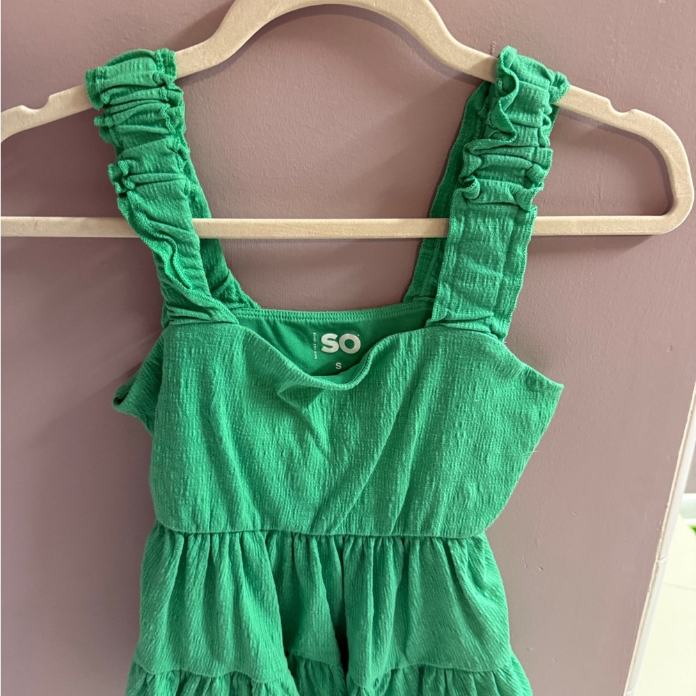 SO Kids Green Ruffled Jumpsuit